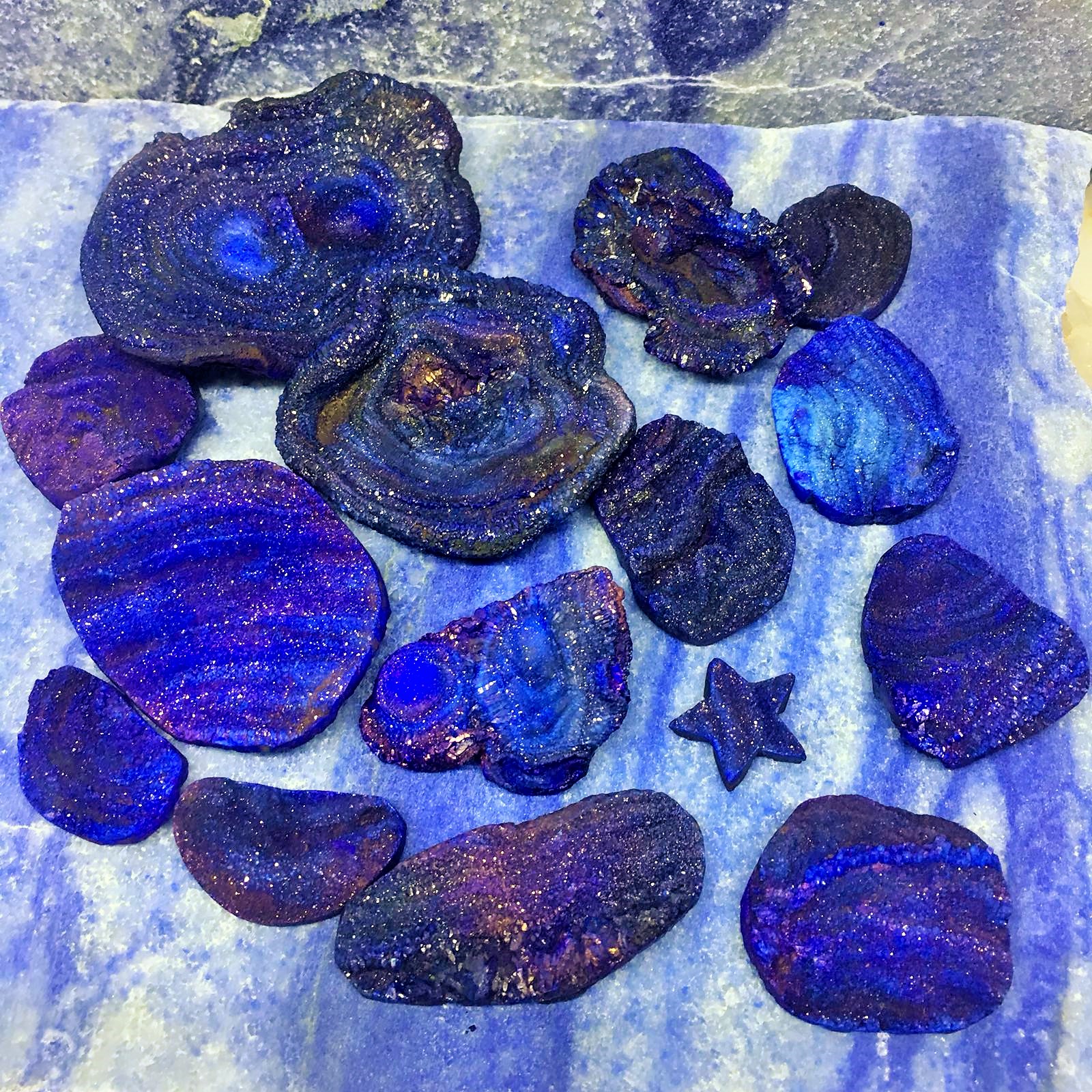 Stones from Uruguay - Dyed Blue Mushroom Druzy Shapes, Dyed Blue  Cryptocrystalline Druzy Shapes, Dyed Blue Chalcedony Desert Druzy 