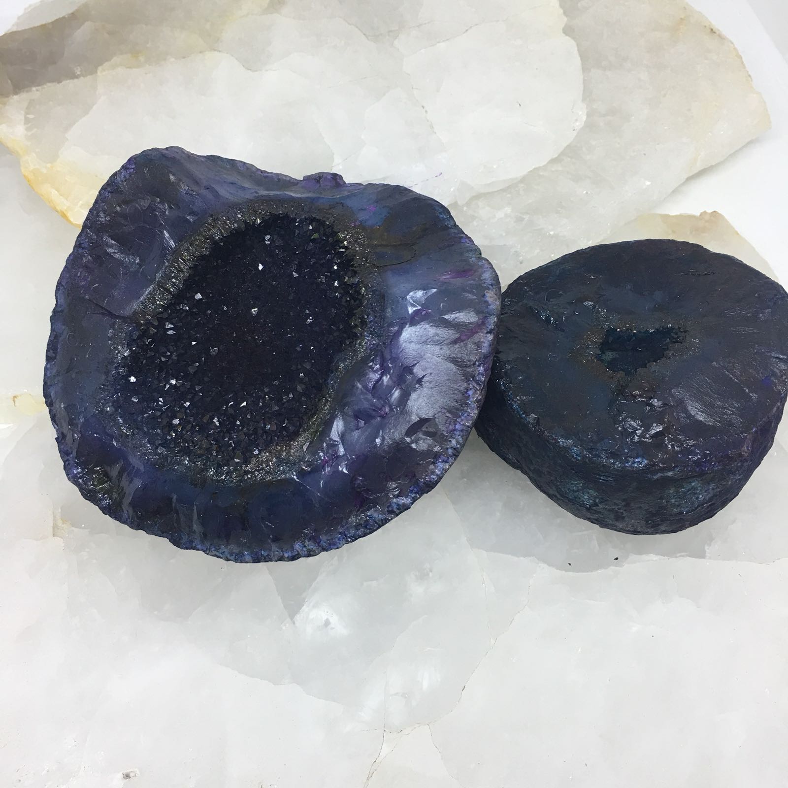 Stones from Uruguay - Teal Dyed Rough Agate Druzy