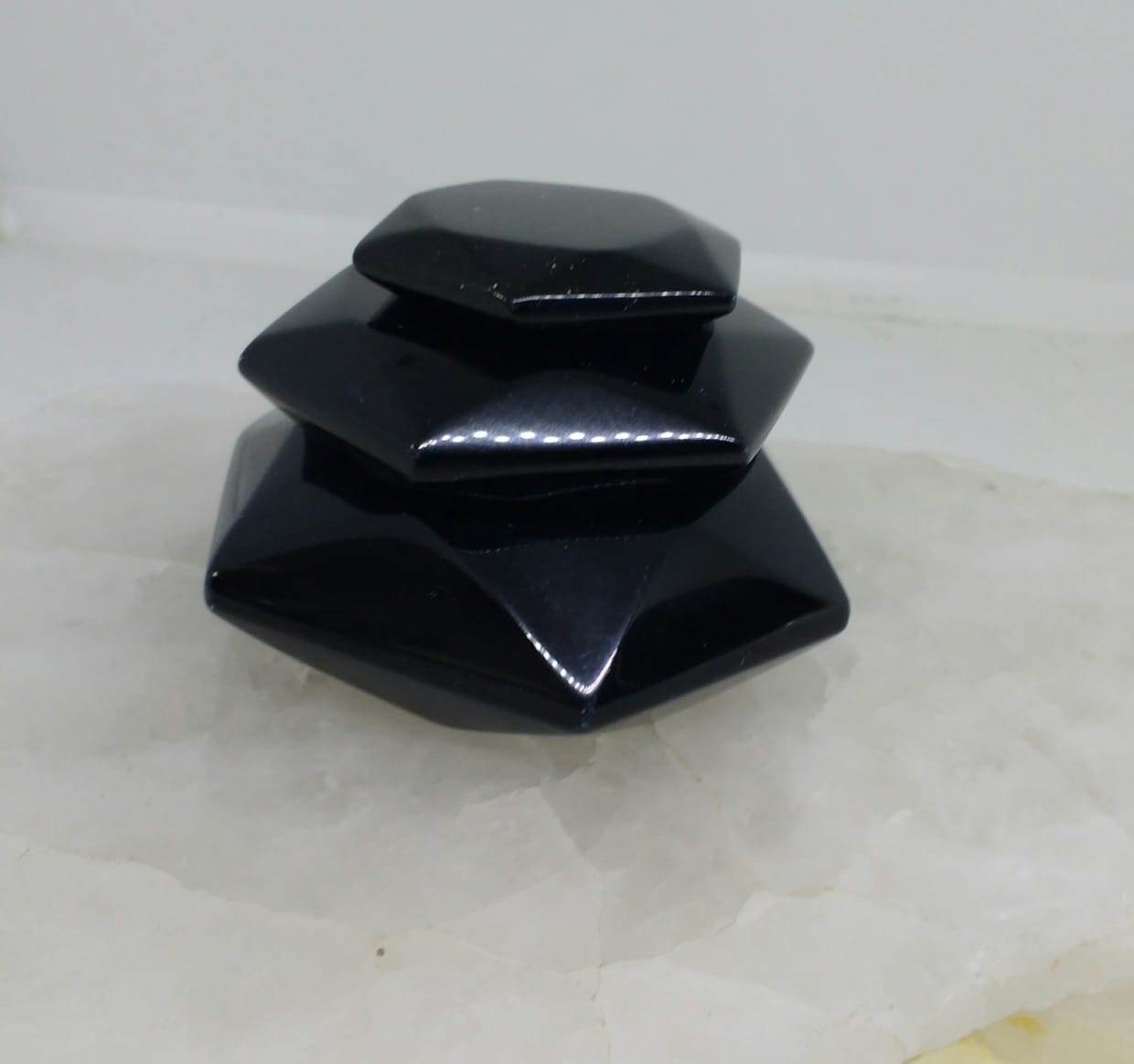 Stones from Uruguay -  Hexagon Black Obsidian Prism for Metaphysical, Energy Stone, Chakra, Reiki, Meditation