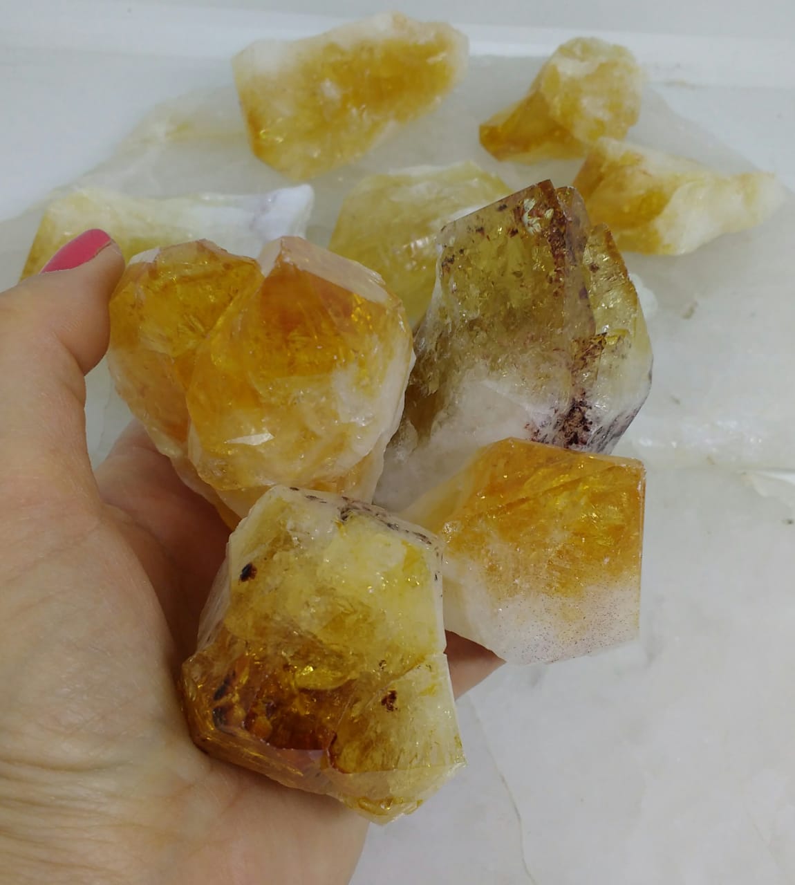 Stones from Uruguay - Large Rough Citrine Point  for  Energizes Life, Healing Citrine Crystals Stones for Reiki Energy Healing or Chakra Stones