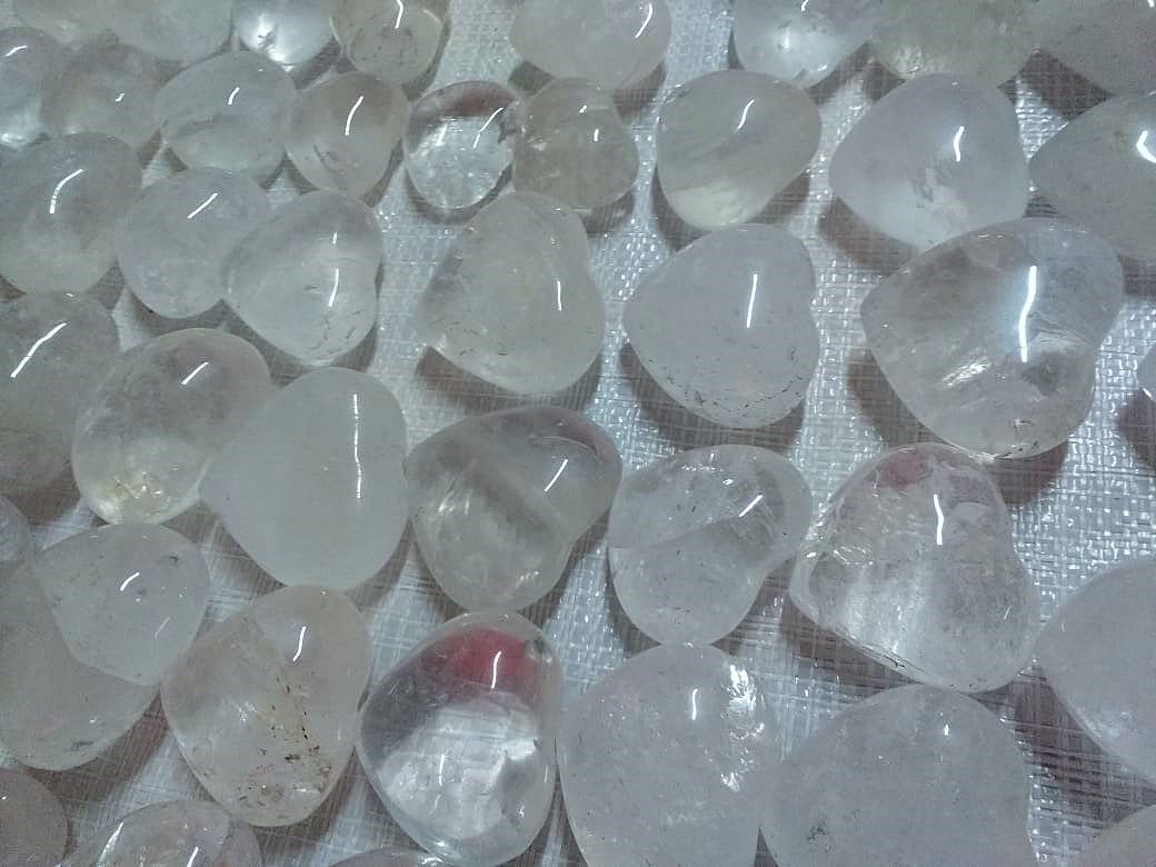 Stones from Uruguay - Clear Quartz Crystal Hearts
