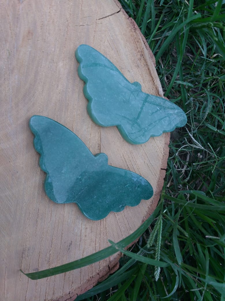 Stones from Uruguay - Green Aventurine Butterfly III - Green Quartz Butterflies III