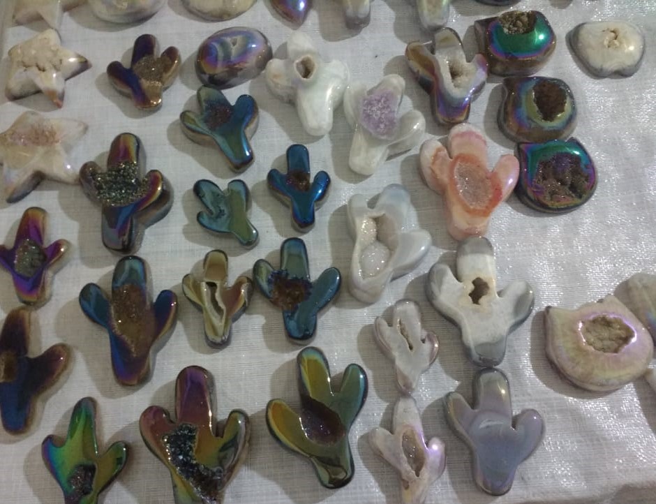 Stones from Uruguay - Titanium Coated Gemstone Cabochon Shapes