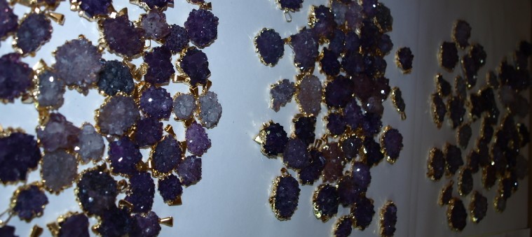 Stones from Uruguay - Amethyst Roses with Electroplating
