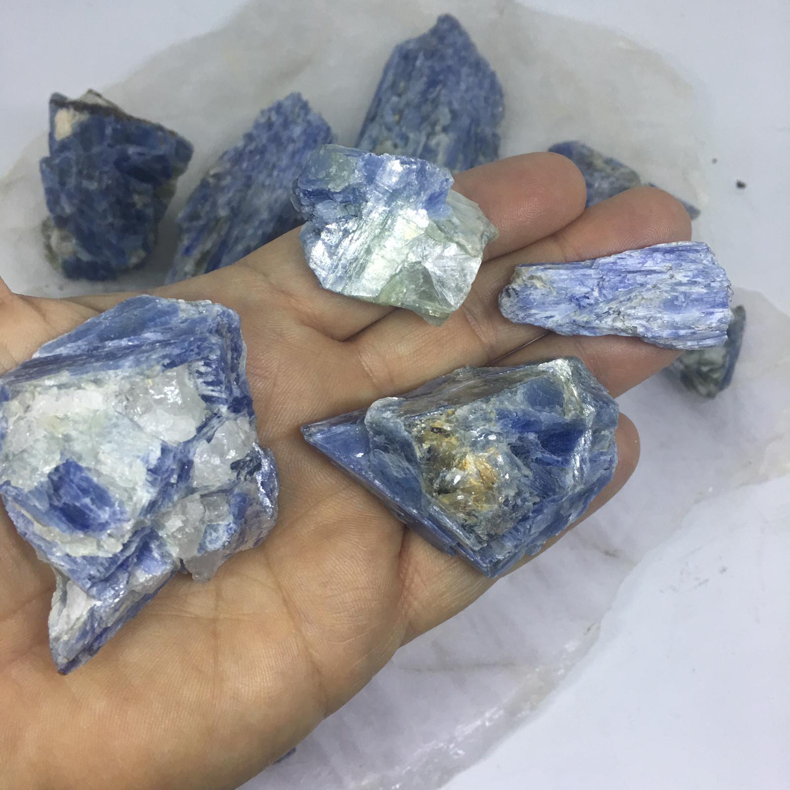 Stones from Uruguay - Blue Kyanite Blade Cluster on Matrix - Blue Kyanite In Quartz Matrix Cluster