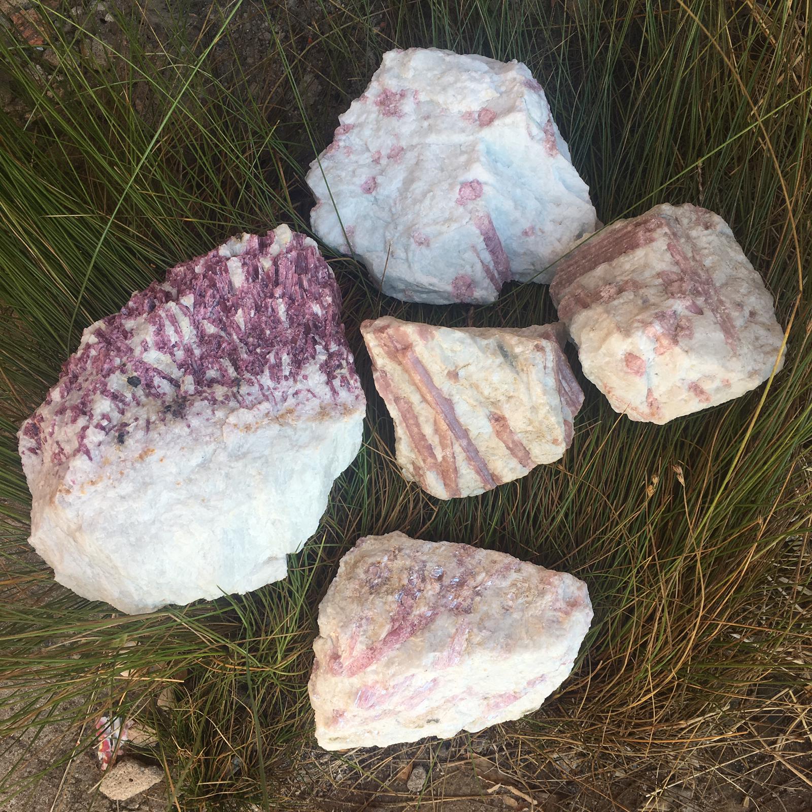 Stones from Uruguay - Pink Tourmaline Crystal in Matrix Cluster - Pink Tourmaline in Quartz Matrix 