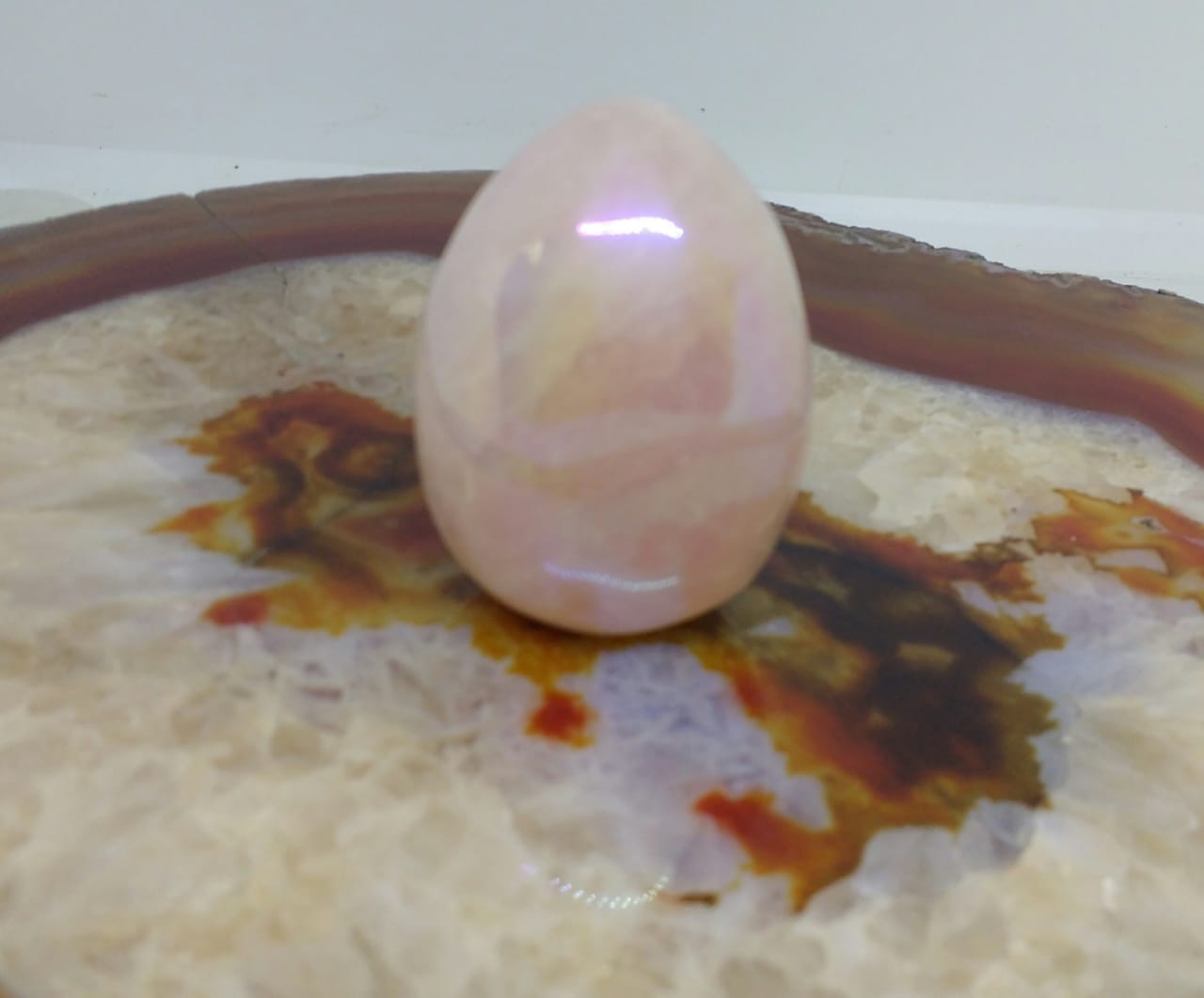 Stones from Uruguay - Rose Quartz Egg  Point with Cut Base