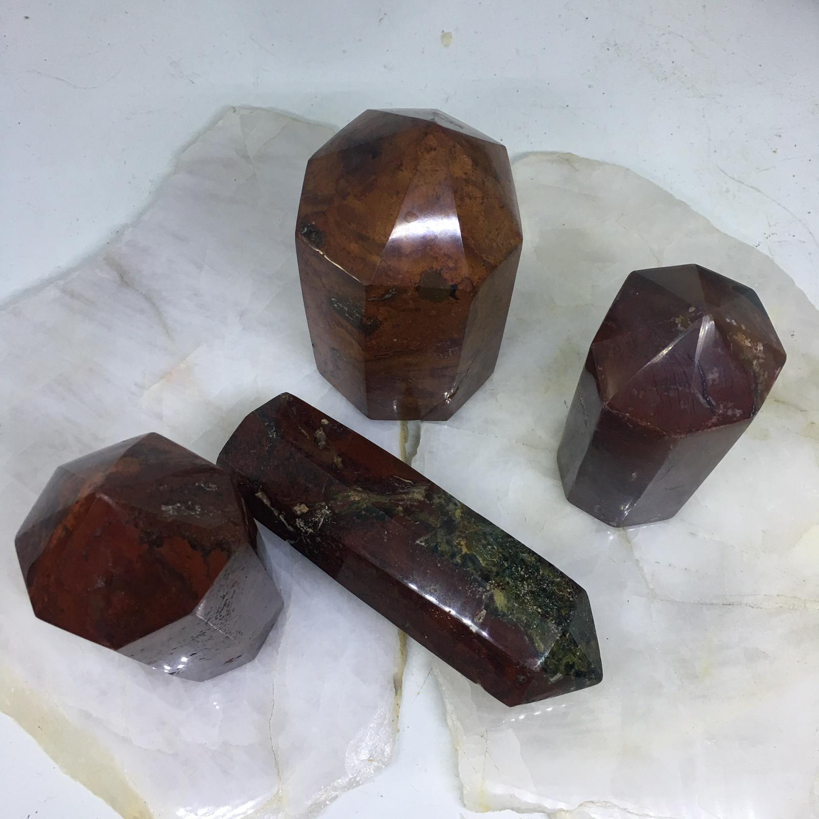 Stones from Uruguay - Pampa Red Jasper Points with 8 Facets/Faces