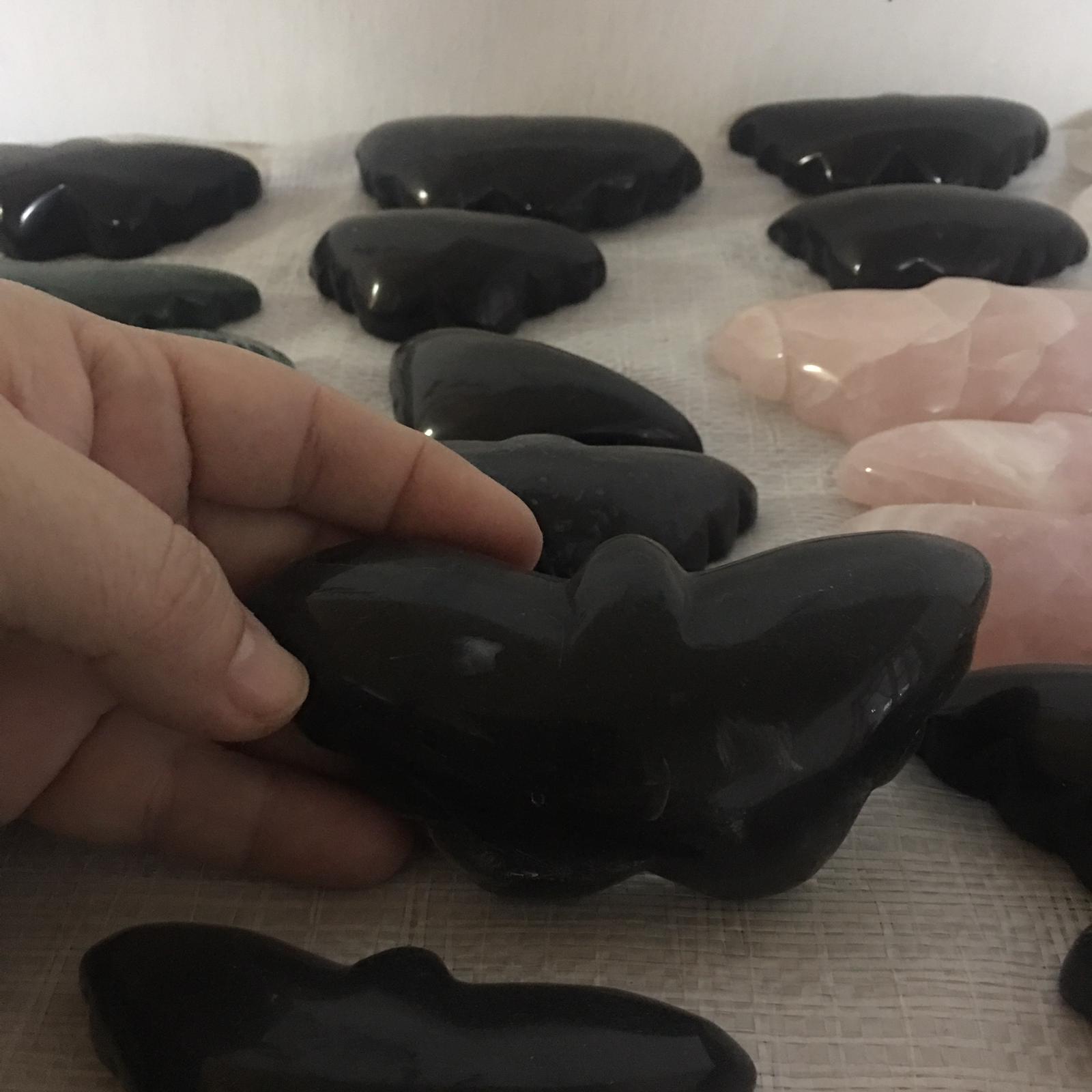 Stones from Uruguay - Black Obsidian Butterfly I Cabochons