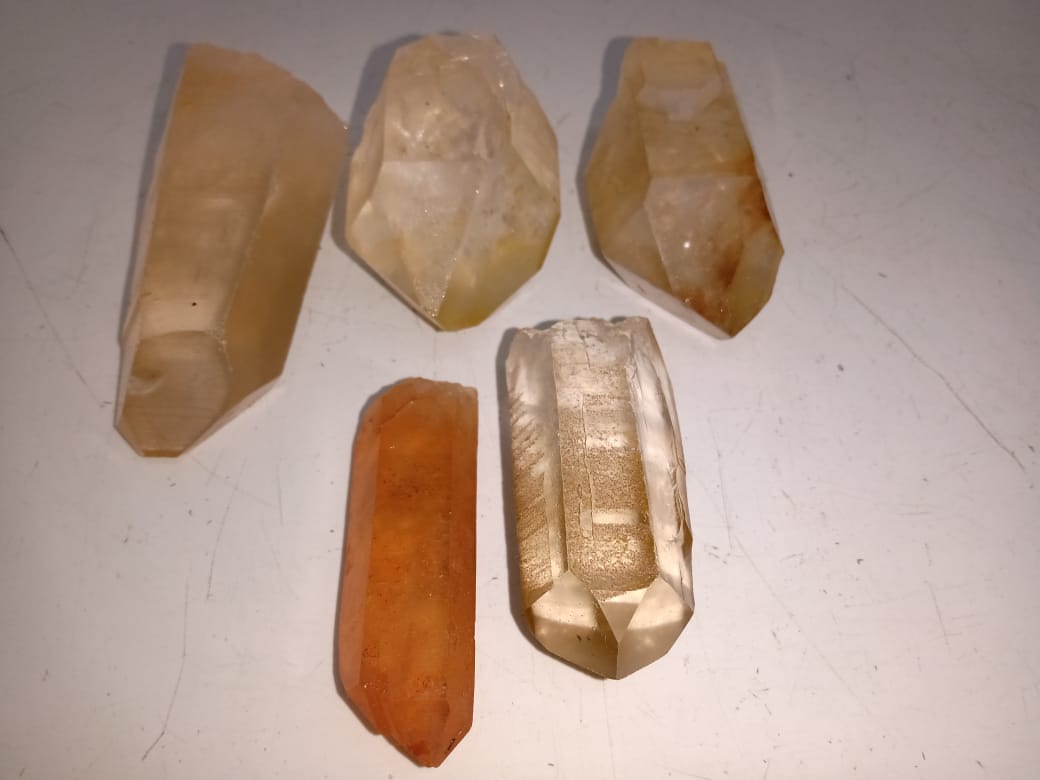 Stones from Uruguay - Tangerine Quartz Crystal Points  - Natural Tangerine Crysral Points