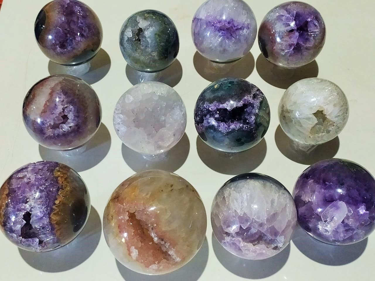 Stones from Uruguay - Amethyst Crystal Sphere - Amethyst Druzy Geode Sphere