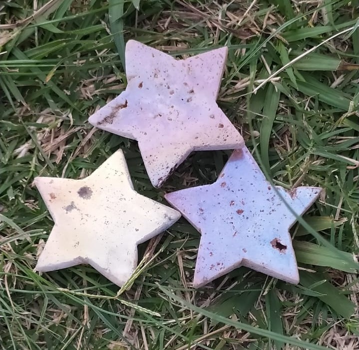Stones from Uruguay - ANGEL AURA TITANIUM PINK AMETHYST STARS  FOR JEWELRY MAKING