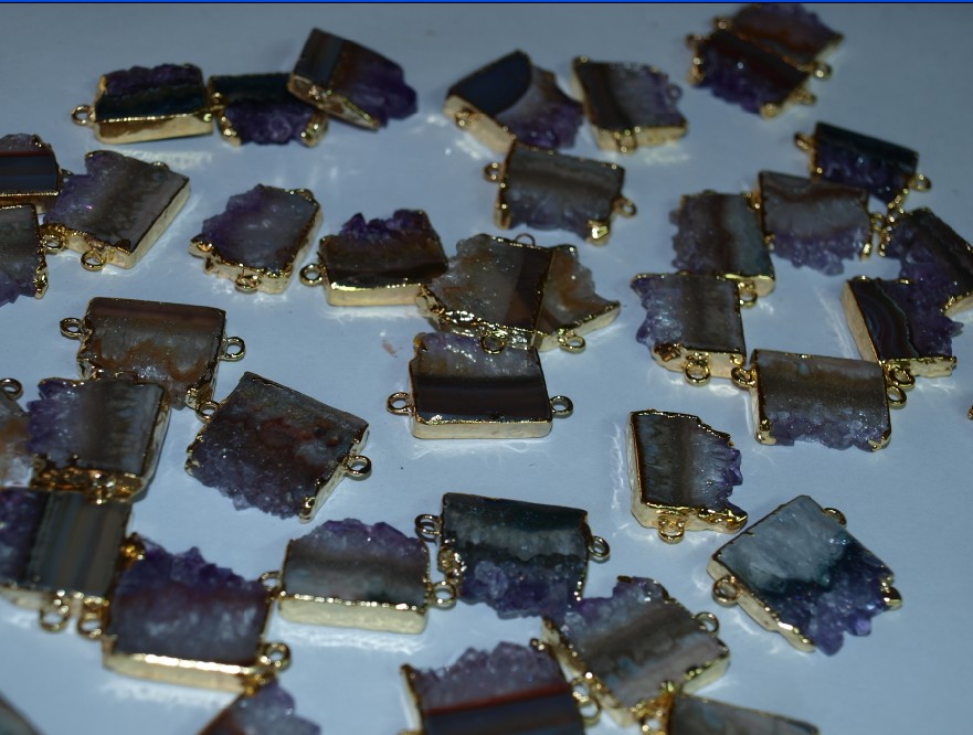 Stones from Uruguay - Amethyst Slice Connector