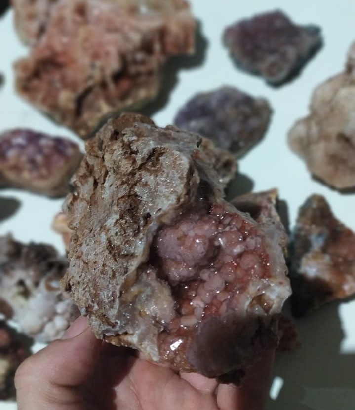 Stones from Uruguay - Pink Amethyst Crystal Cluster-  Pink Amethyst Crystal Druse - Pink Amethyst Crystal Cluster