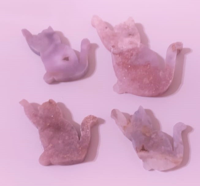 Stones from Uruguay - PINK AMETHYST CAT IX - PINK AMETHYST CRYSTAL CAT IX - PINK AMETHYST DRUZY CAT IX