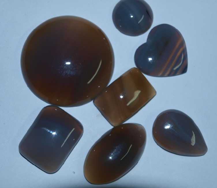 Stones from Uruguay - Natural Grey Agate Cabochon