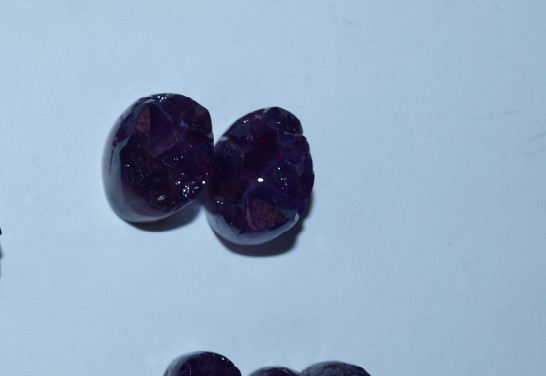 Stones from Uruguay - Amethyst Druzy Oval Pair for Earring