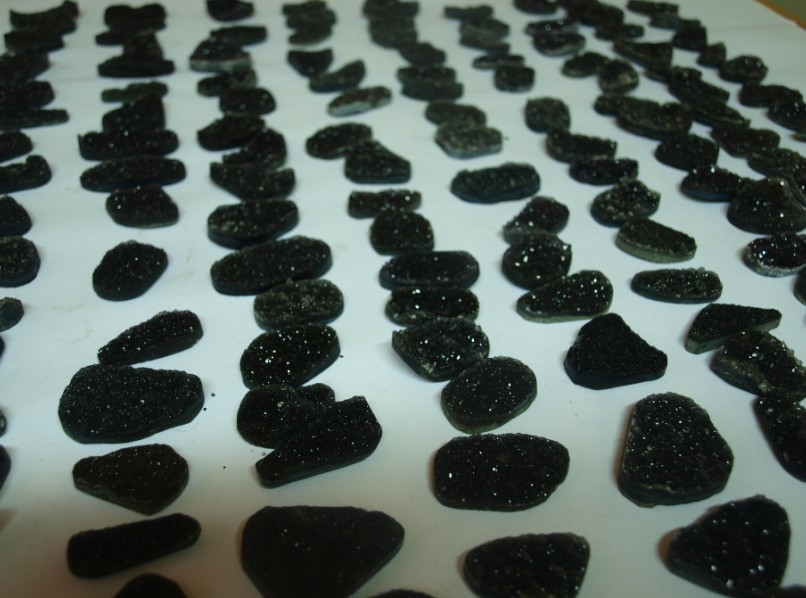Stones from Uruguay - Black Druzy Freeform