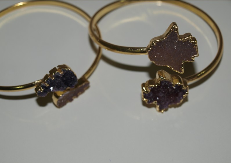 Stones from Uruguay - Bracelet with Double Druzy Wing