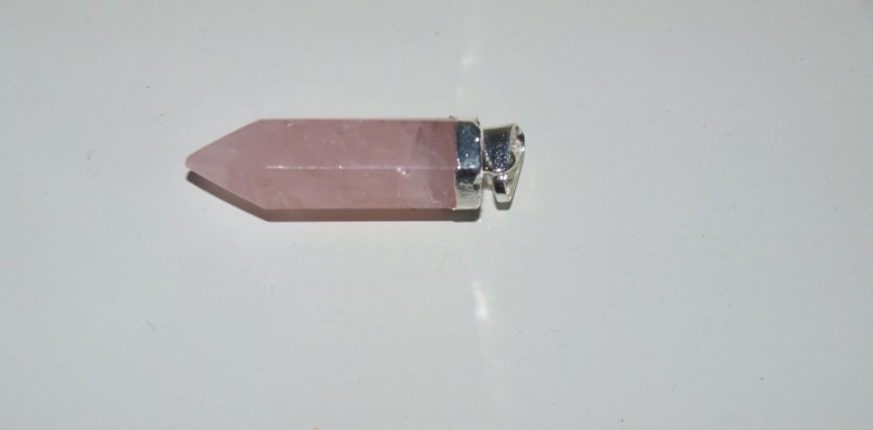 Stones from Uruguay - Rose Quartz Pendulum with Silver Plating