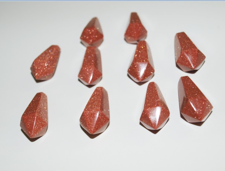 Stones from Uruguay - Red Goldstone Hexagonal Pendulum with 6 Facets
