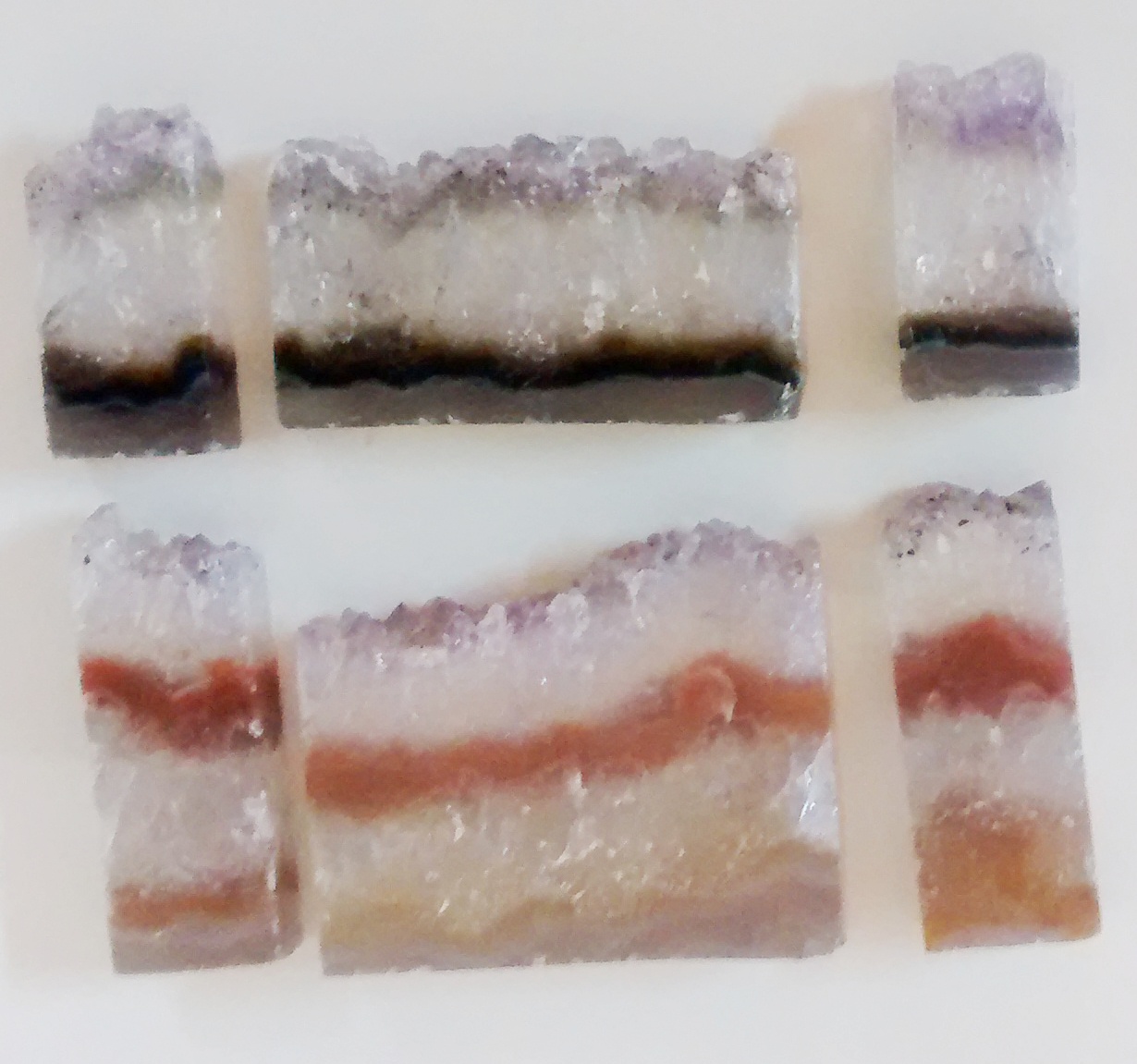 Stones from Uruguay - AMETHYST RECTANGLE SLICE SETS