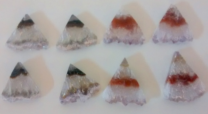 Stones from Uruguay - AMETHYST TRIANGLE SLICE PAIRS (20MM)