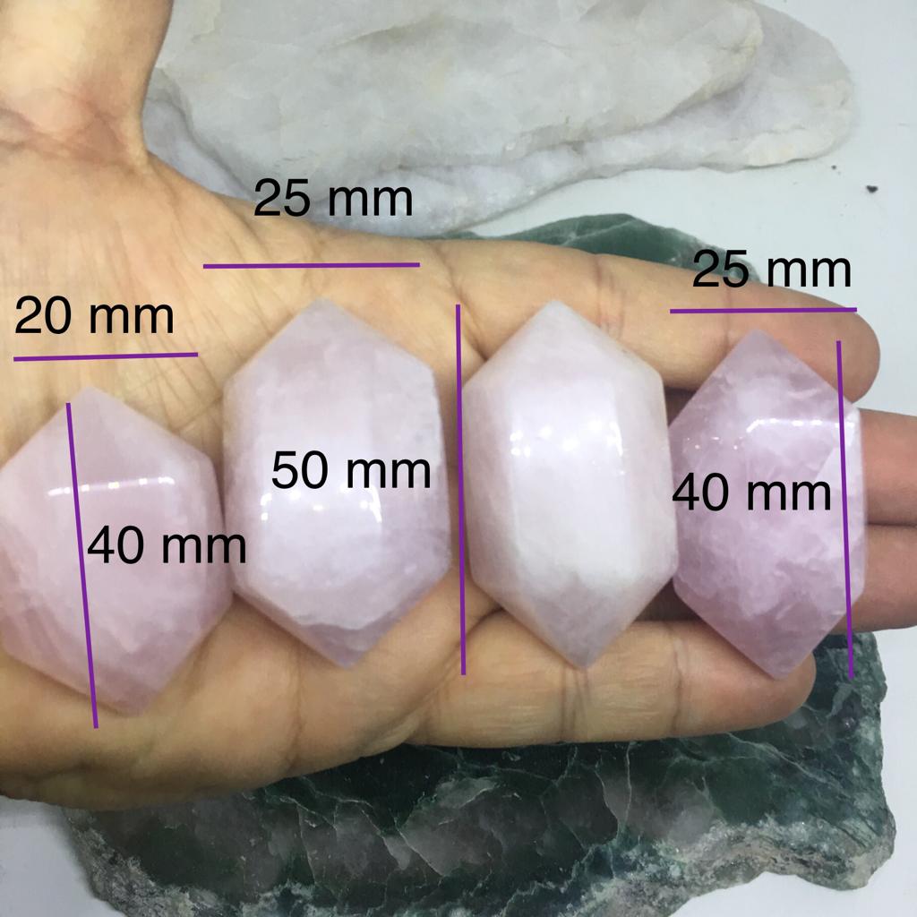 Stones from Uruguay - Rose Quartz Polished Double Terminate Points for Jewelry Making